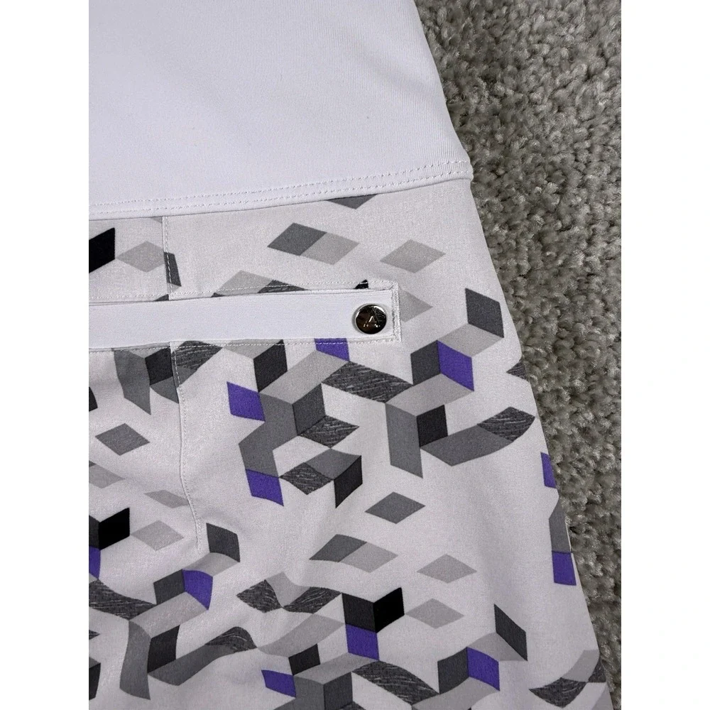 Annika Cutter‎ & Buck Golf Skort Womens S Purple Gray Geometric DryTec